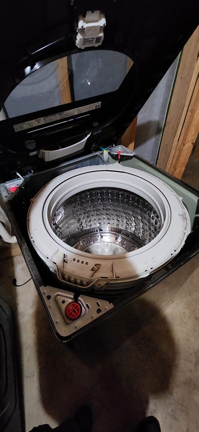 Washer repair in progress